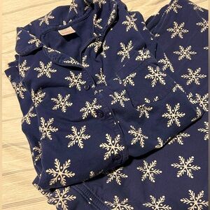 Snowflake Blue Adult Flannel Pajama shirt and pant